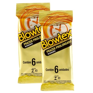 Kit 2 Pacotes Preservativo Blowtex Retardante C/ 6 Unidades em Oferta na Shopee