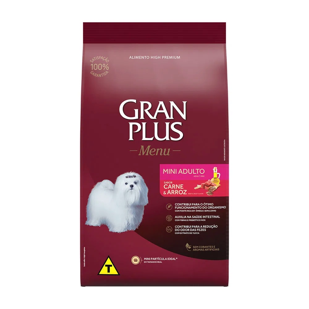 Ração Gran Plus Cães Menu Adultos Raças Mini Carne e Arroz ? 10,1kg em Oferta na Shopee
