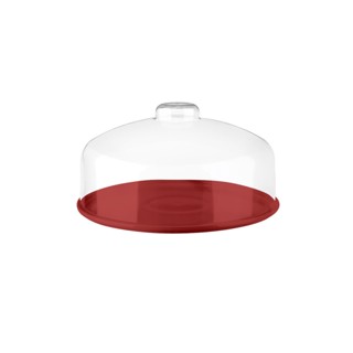 Boleira Prato Com Cúpula Coza Cozy Media Ø 25 cm Vermelho Bold