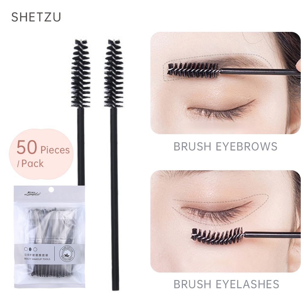 50pcs Escova Descartável De Cílios Cotovelo Preta/Eyelash Curler Comb Beauty Eye Makeup Brush