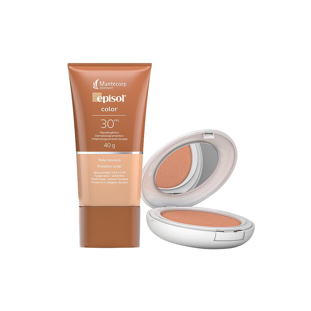 Kit Mantecorp Color Facial - Protetor Solar FPS30 Morena 40g e Protetor Solar em Pó FPS50 Morena10g