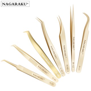 Pinça De Extensão De Cílios NAGARAKU Golden Tweezers Procedimento De Alta Precisão