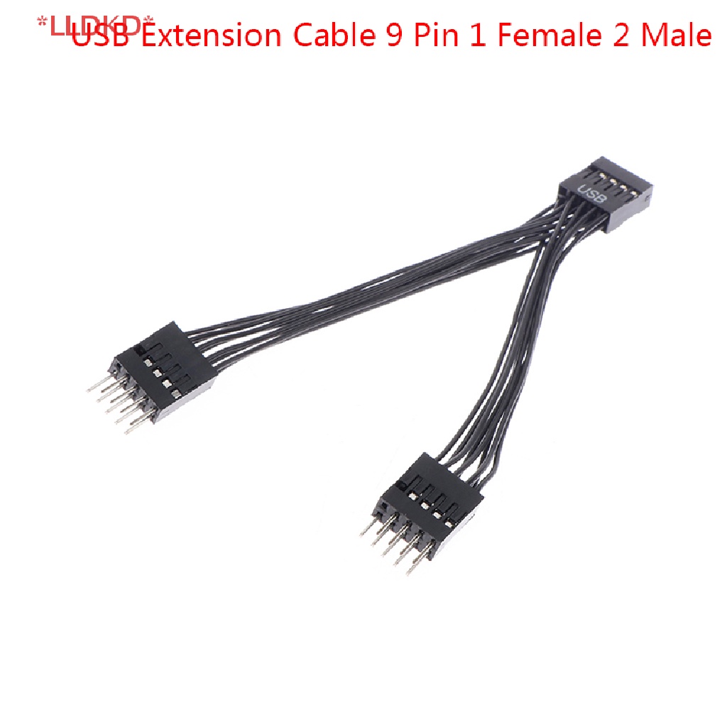 LLDKD > 1Pc Cabo De Extensão USB Para Placa Mãe De Computador 9 Pinos 1 Fêmea A 2 Machos Divisor Novo