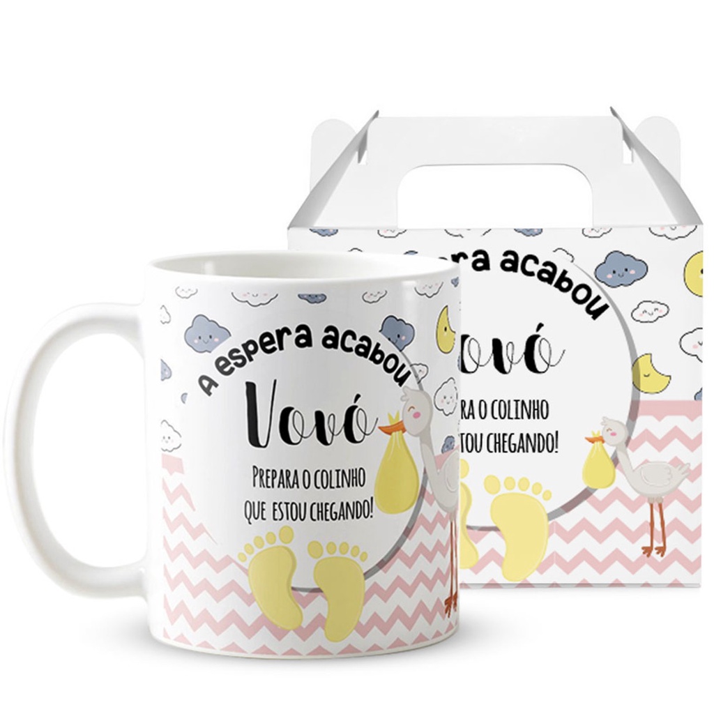 Caneca Primeira Gestação Presente Futuras Avós Surpresa Familia em Oferta na Shopee