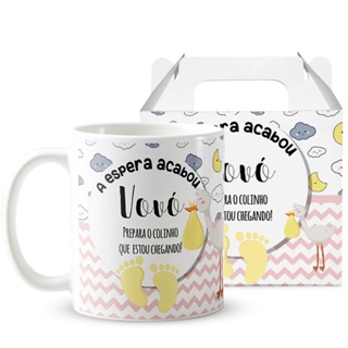 Caneca Primeira Gestação Presente Futuras Avós Surpresa Familia em Oferta na Shopee