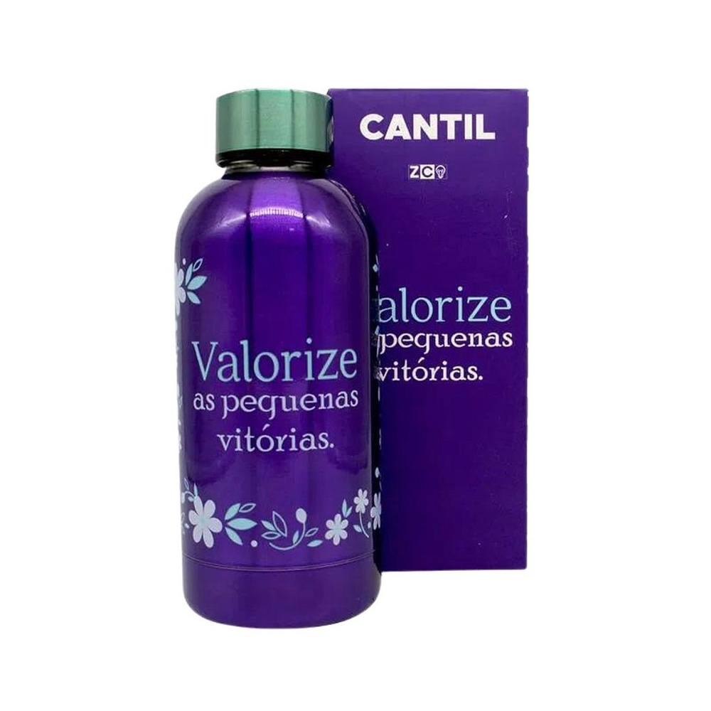 Garrafa Térmica Roxa C/ Tampa Rosca Cantil 400ml Presente