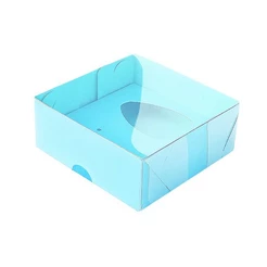 Caixa Ovo de Colher - Meio Ovo de 50g - 10cm x 10cm x 4cm - Azul - 5unidades - Assk - Páscoa Rizzo Embalagens