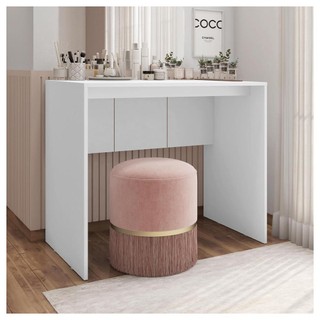 Penteadeira Para Quarto Aparador Branco Milan Caemmun em Oferta na Shopee