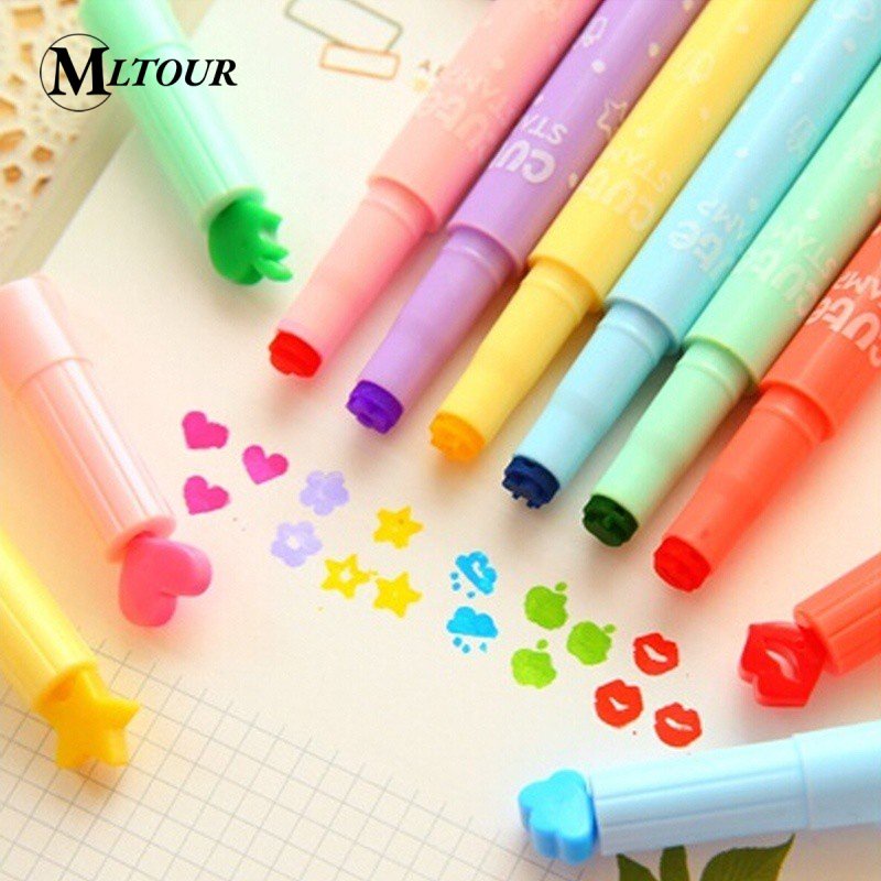 Caneta Fineliner 0.7mm com carimbo/Marcador De Grafite Criativo Fofo