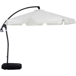Ombrelone Suspenso Búzios Giratório 360° 3m Bege + Base em ABS 50 Litros 891006 BEL
