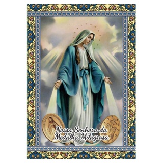 100 Santinho N S Sra Nossa Senhora da Medalha Milagrosa Cento (oração no verso) - 7x10 cm em Oferta na Shopee