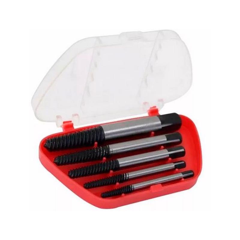 Kit Jogo Extrator Saca Parafuso Quebrado Preso Com Guia Broca Macho Rosca Espanado 5 Peças - EDA - Home & Living