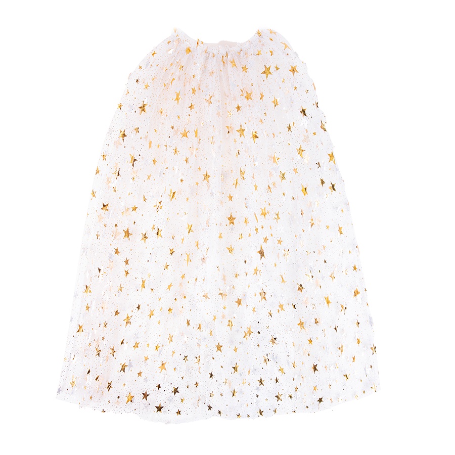Saia Carnaval - Longa - Estrelas - Branco & Dourado - 01 UN - Cromus - Rizzo - Women Clothes
