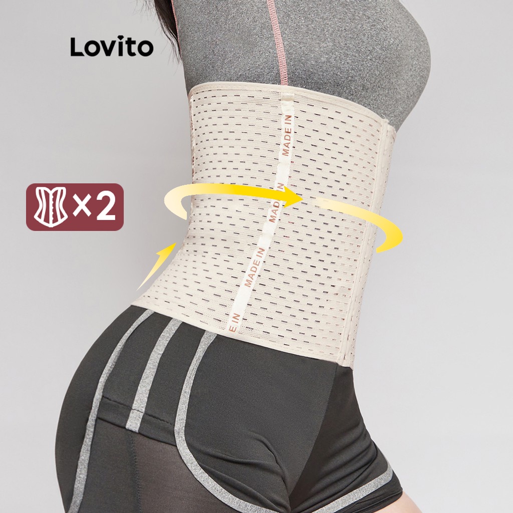 Lovito 2 Peças de Cinta Modeladora em Tecido Respirável