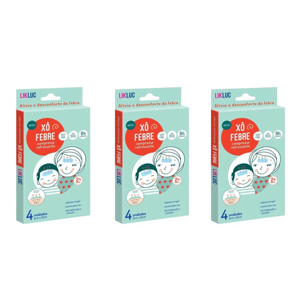 Kit 3 Xô Febre Adesivo Compressas Refrescante Alivio Febre em Oferta na Shopee