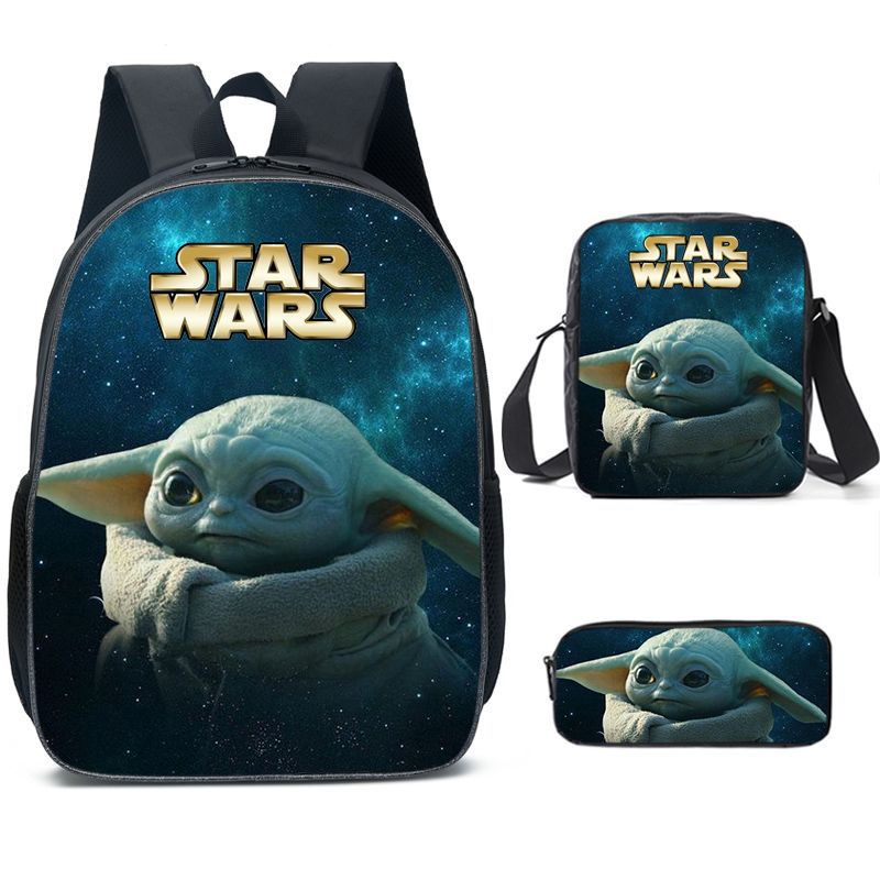 Mochila De Bebê Yoda Ombro Bolsa De Lápis Elementar E Meia Estudantes Do Ensino Mensageiro Peças Escolar