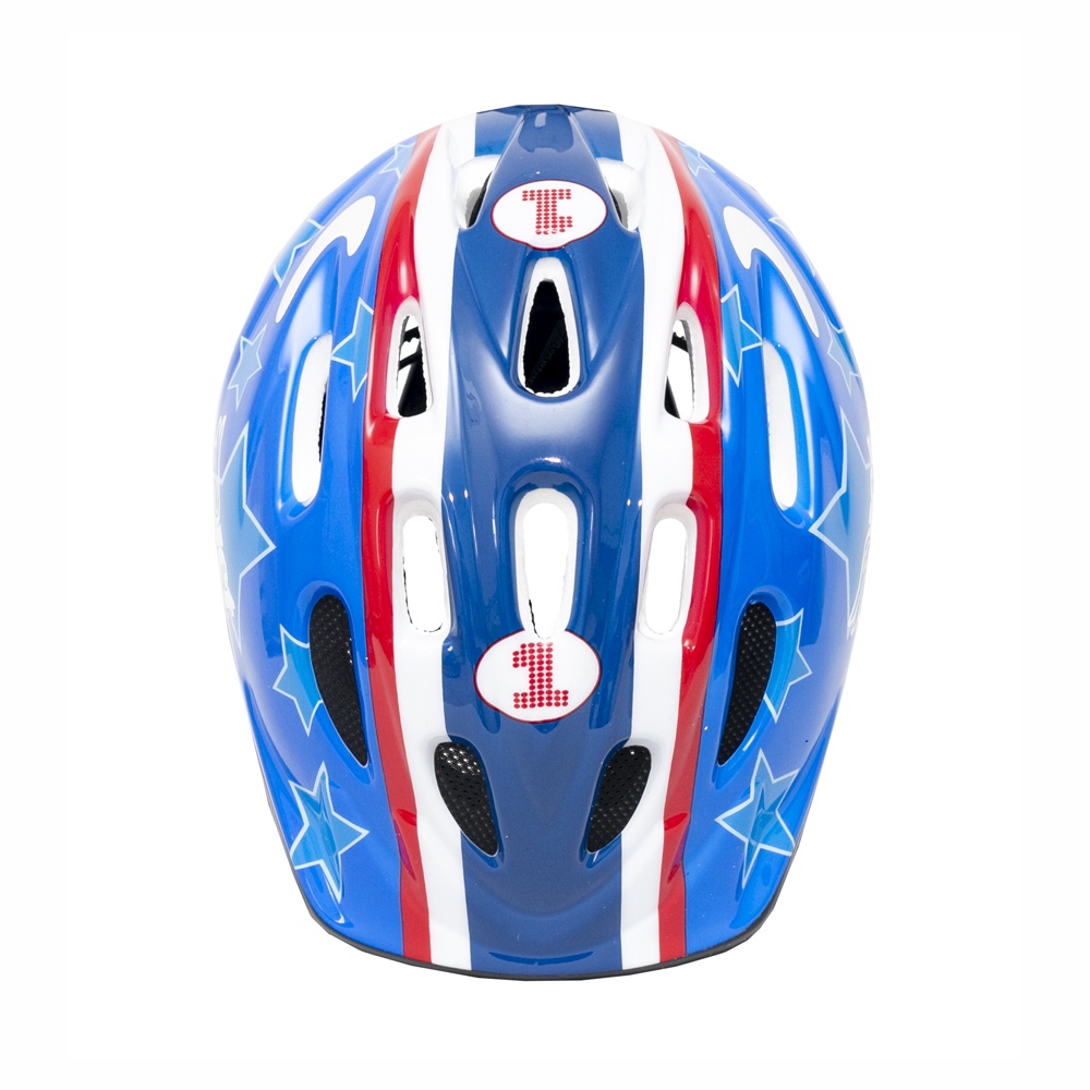 Capacete Infantil Jet Tomcat Bike Skate Ciclismo Patins Patinete America Azul Ajuste Tamanho
