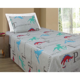 Jogo de Cama Super Soft Zelo Solteiro Plus 170 Fios - Dinossauro