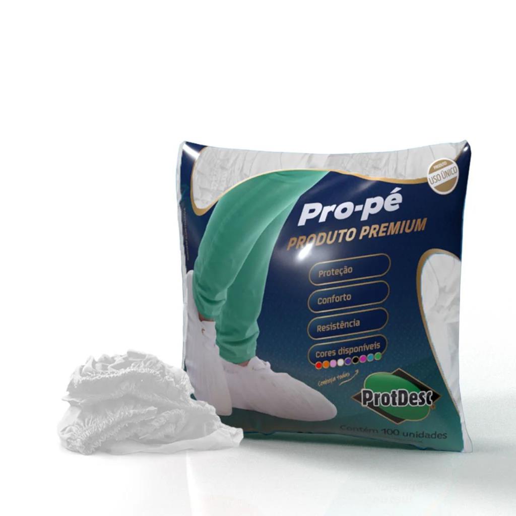 Sapatilha prope descartavel Protdesc TNT 20gm branco pacote com 100 unidades