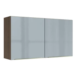 Armário Aéreo Madesa Lux 120 cm 2 Portas - Rustic/Cinza