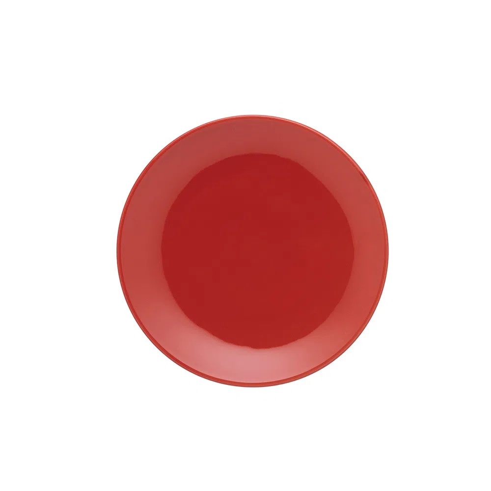 Prato Sobremesa Unni Red Vermelho 20cm Oxford Porcelanas para Servir Alimentos com Charme e Design Moderno