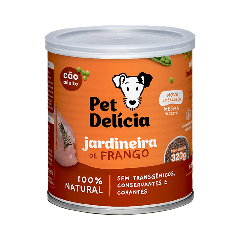 Ração Úmida Pet Delícia Cães Jardineira Frango - 320g