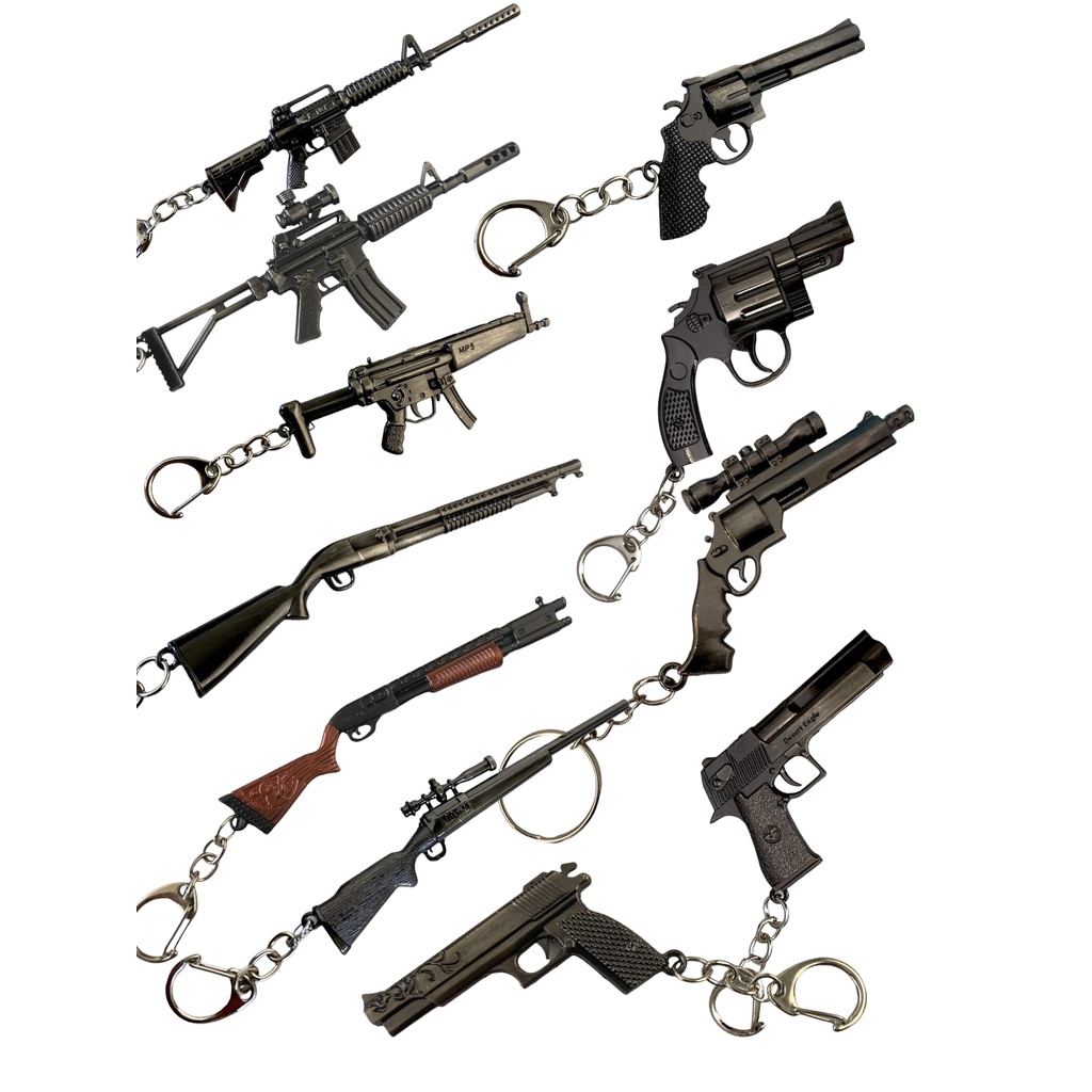 Chaveiro Arma Pistola Revolver Metralhadora Vários Modelos