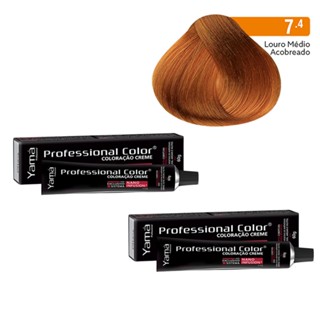 Kit C/2 Coloração Nano 7.4 Louro Médio Acobreado Yamá