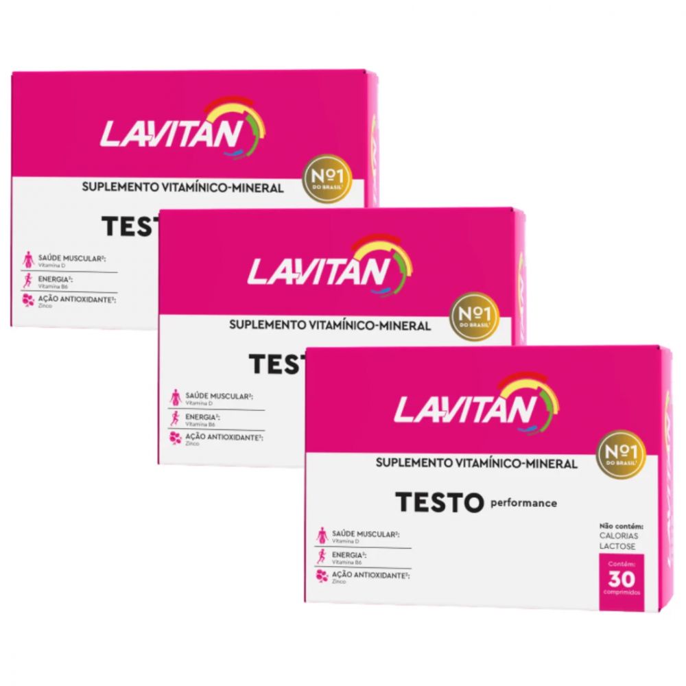 Kit C/ 3 Lavitan Mulher Testo Performance 30 Comprimidos Cada- Cimed