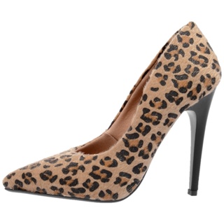 Scarpin Di Scarp Salto Alto Bico Fino Conforto Animal Print Onça em Oferta na Shopee