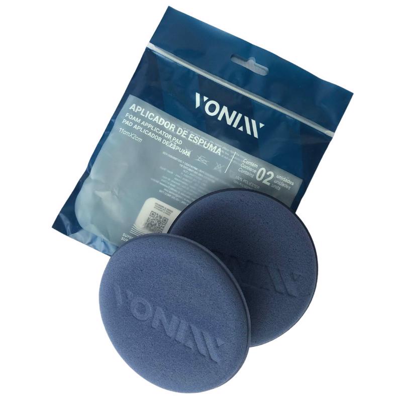 Aplicador de Espuma Vonixx Kit 2 Unidades Cinza Cera Polidor Silicone Pneu Plástico Automotivo — imagem 2 de 2