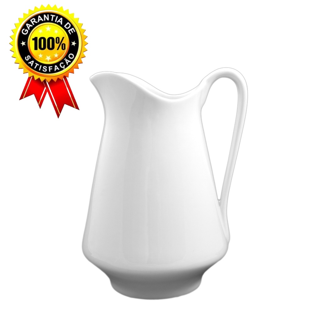 Jarra Leiteira 1.200 ml Porcelana Branca Suqueira 2 Linha