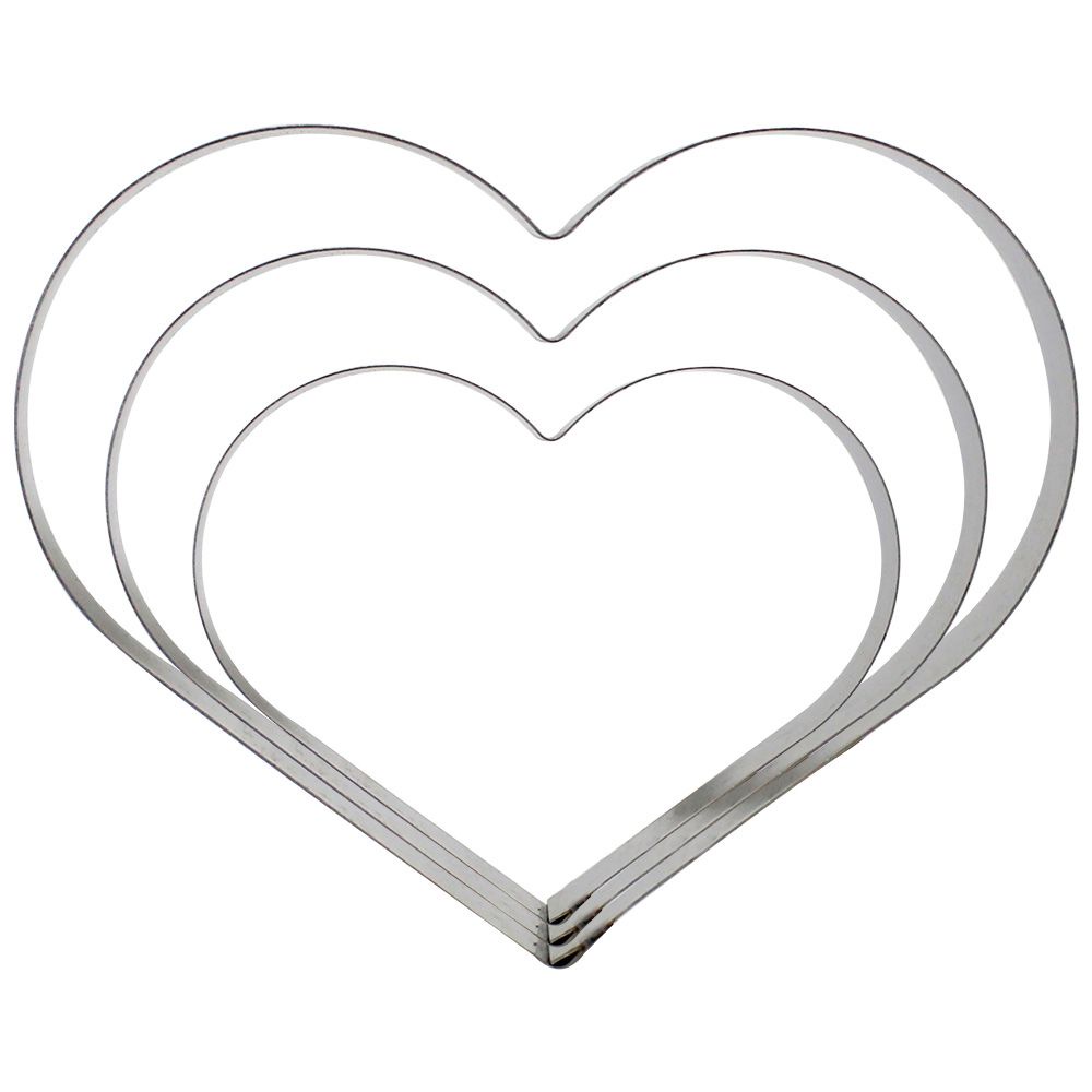 Cortador Kit Coração com 3 pçs Ref. 044 RR Cortadores Rizzo Confeitaria em Oferta na Shopee