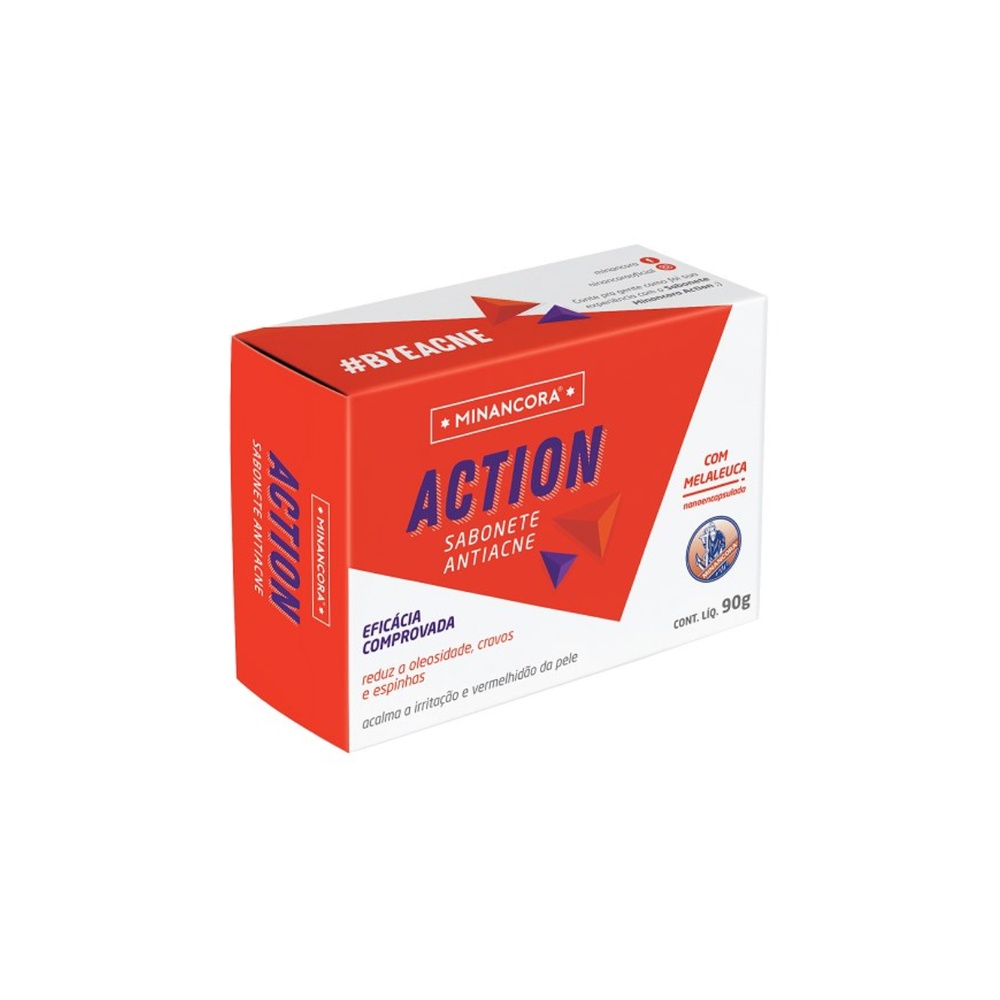 Sabonete Antiacne Em Barra 90g Minancora Action Reduz Oleosidade Cravos Espinhas