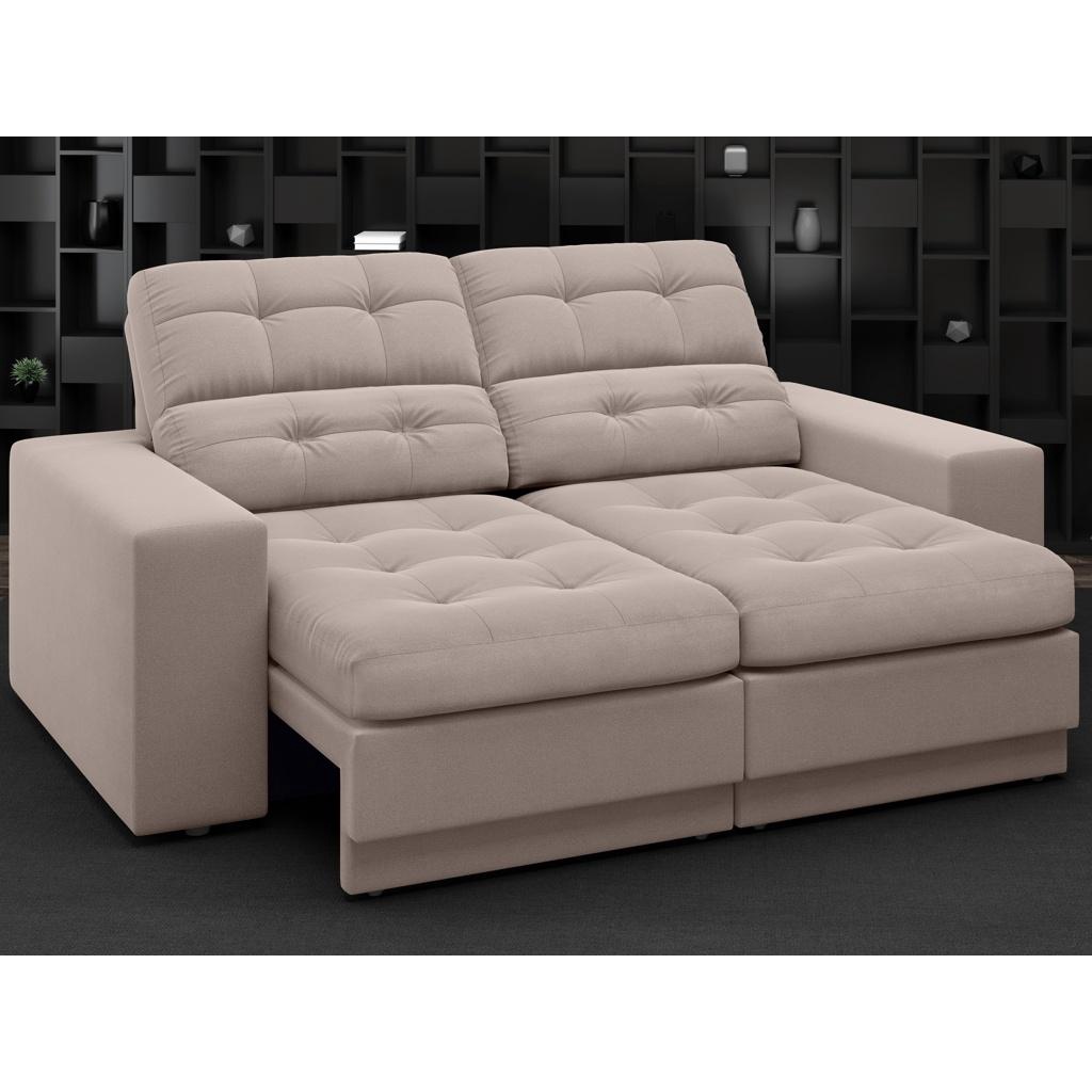 Sofá Jobim 1,70m Assento Retrátil e Reclinável Velosuede Bege - NETSOFAS em Oferta na Shopee