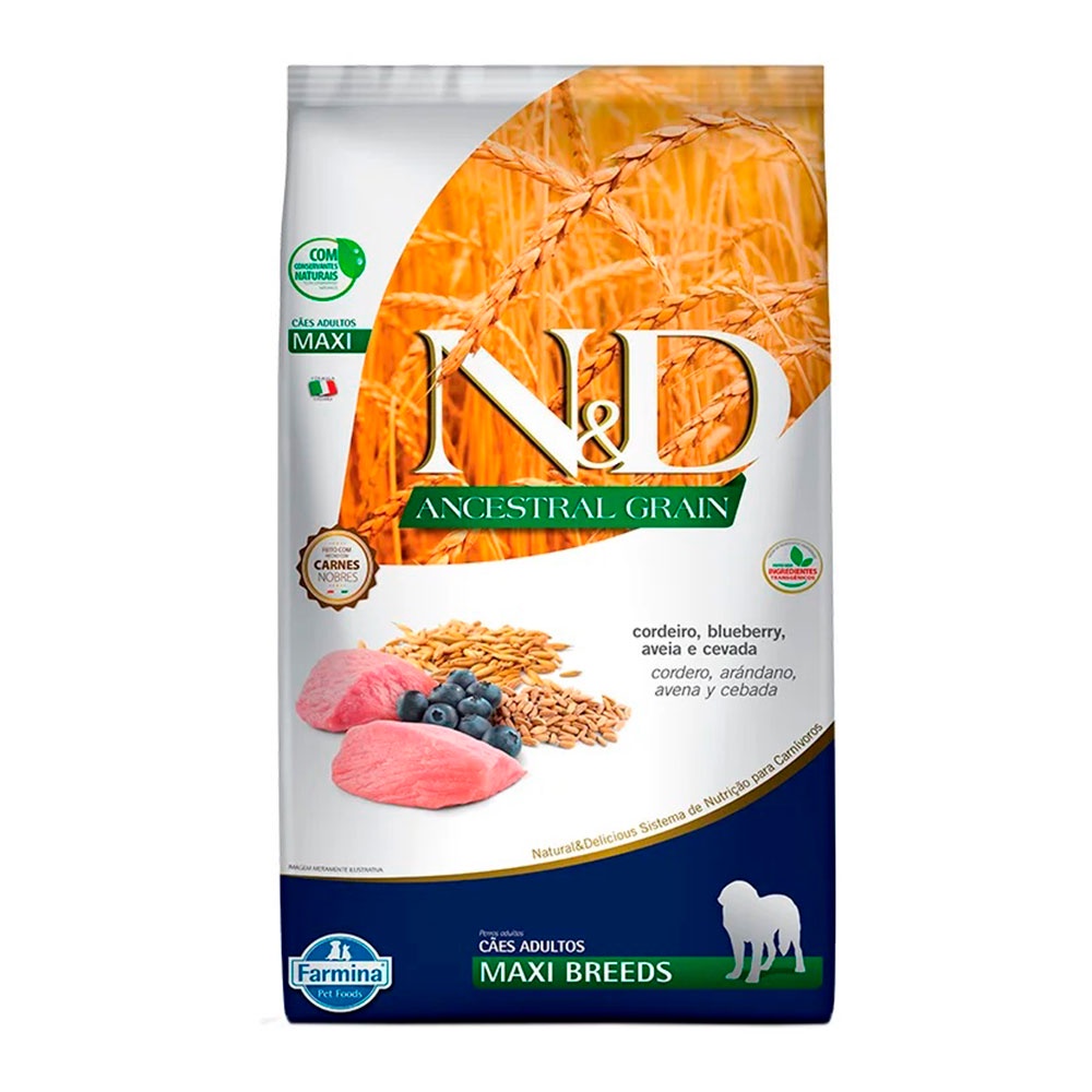 Ração Farmina N&D Ancestral Grain Cães Adultos Maxi Cordeiro 10,1kg em Oferta na Shopee