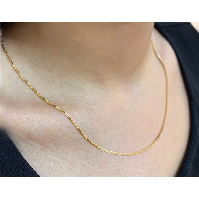 Choker Colar Feminino 45cm e 60cm Fininho Veneziana V12 Banhado Folheado Ouro 18k Prata 925 Semijóia