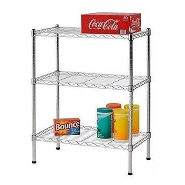 Estante Aço 3 Prateleiras Cromada Aramada 90 Cm maxime