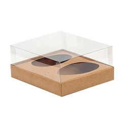 Caixa para Ovo de Colher Duplo - Meio Ovo de 250g - Kraft - 5unidades - Assk - Rizzo Distribuidora