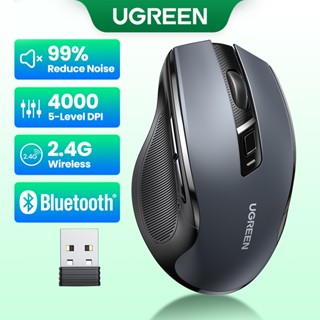 Mouse Sem Fio UGREEN , 6 Botões Silenciosos , Bluetooth 5.0 & 2.4G Modo Duplo , 5 Nível DPI Configuração 4000DPI , PC Ambidextrous/Mac/Linux Laptop
