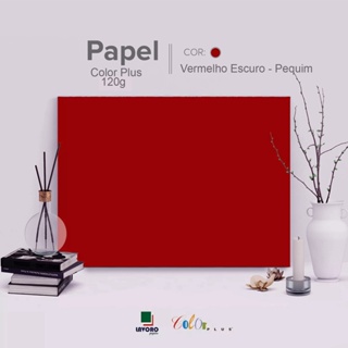 Papel Color Plus 120g A4 - Vermelho Escuro (Pequim) - 27 Folhas em Oferta na Shopee