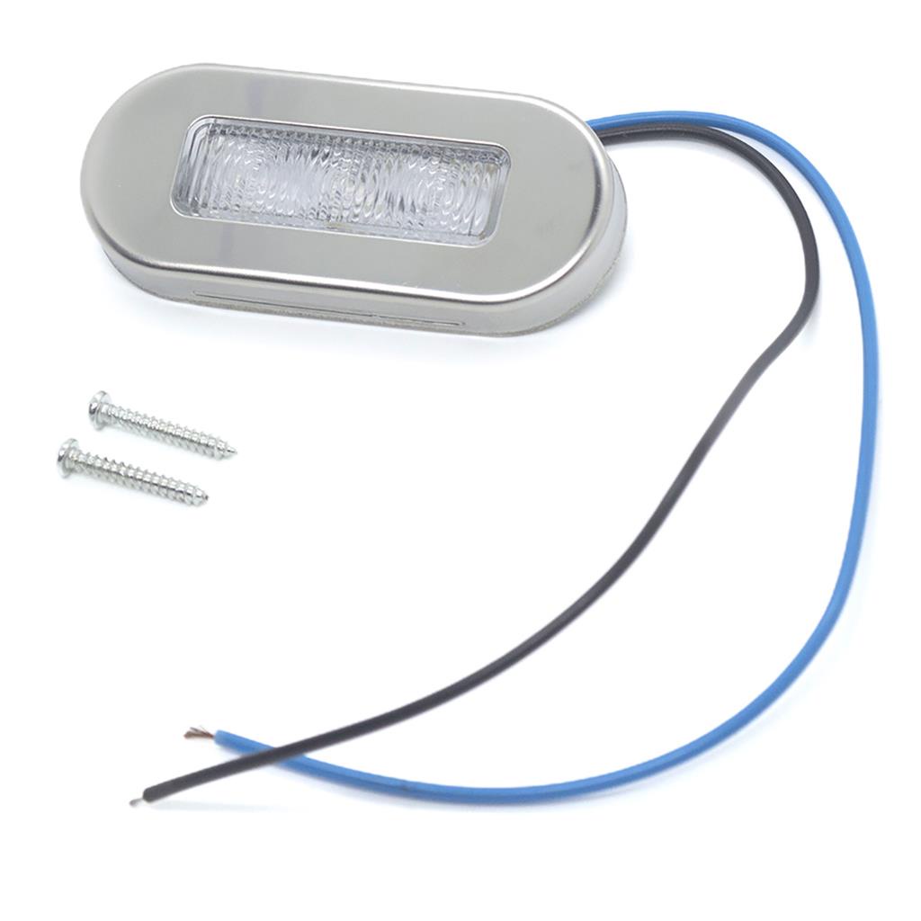 Luz De Cortesia Prova D'água Aço Inoxidável 12V 24V 38x84mm 3 Leds P/ Barco Lancha Carro Caminhão
