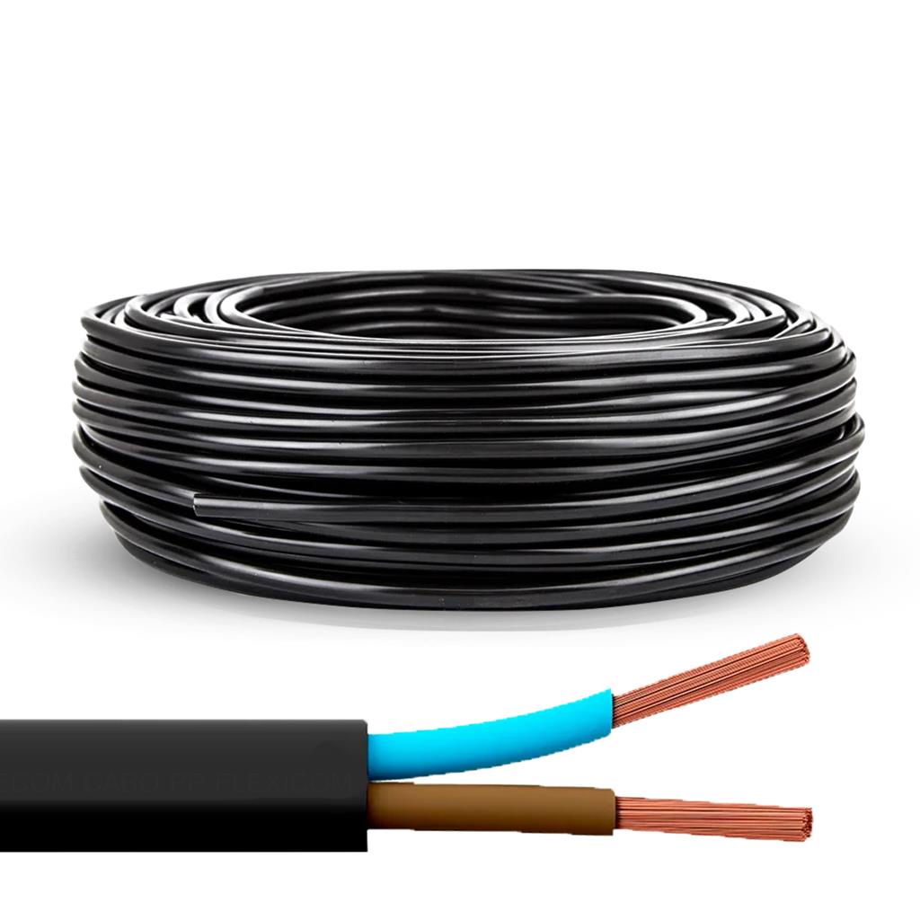 Cabo PP PVC 2x1,00mm Preto 100M Cobrecom em Oferta na Shopee