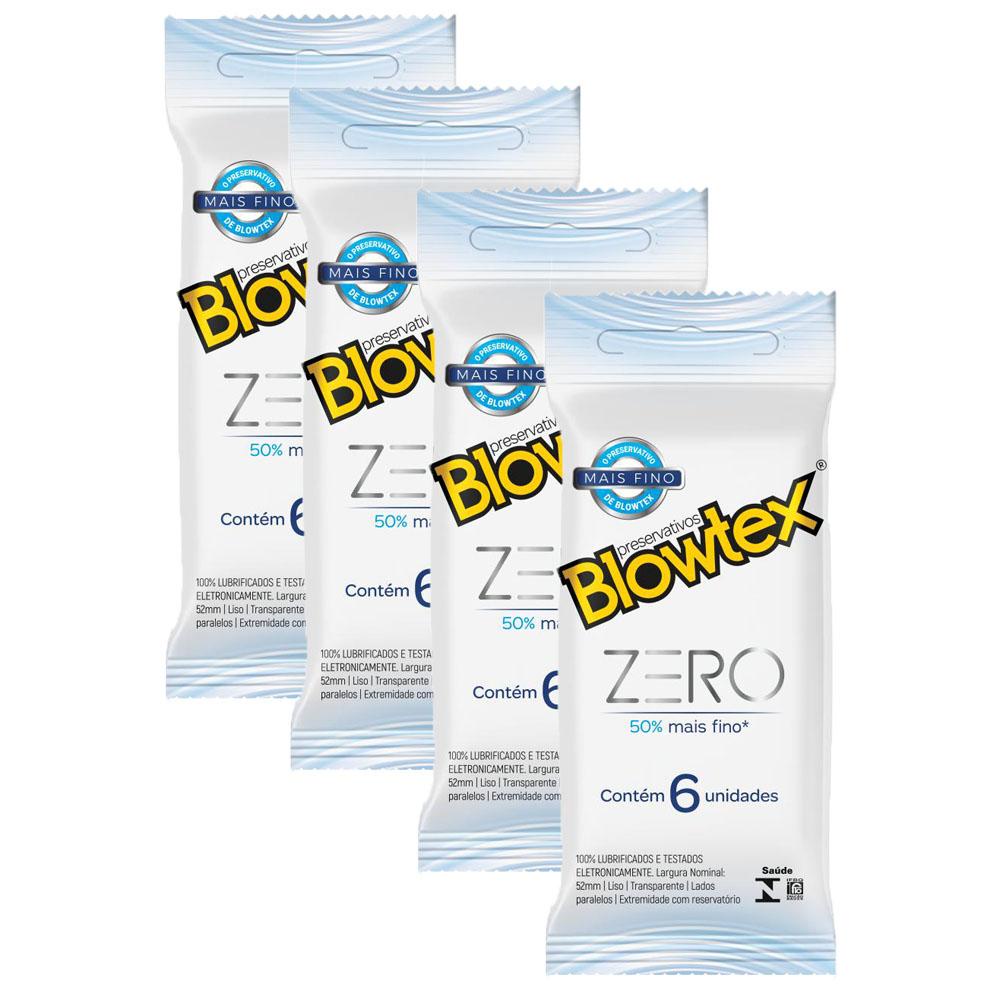 Kit 4 Pacotes Preservativo Blowtex Zero C/ 6 Unidades Cada
