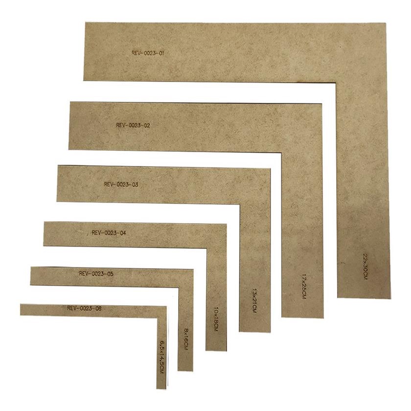 6 Esquadro Gabarito Regua Cartonagem Artesanato Encadernacao