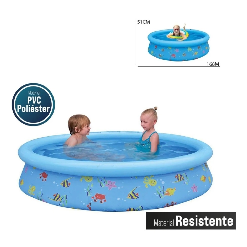 PISCINA INFLAVEL INFANTIL 1000L ESTAMPA DIVERTIDA AZ 100033