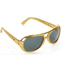 Óculos Retro Fantasia Festa Anos 60 e 70 Dourado ou Prata Baile