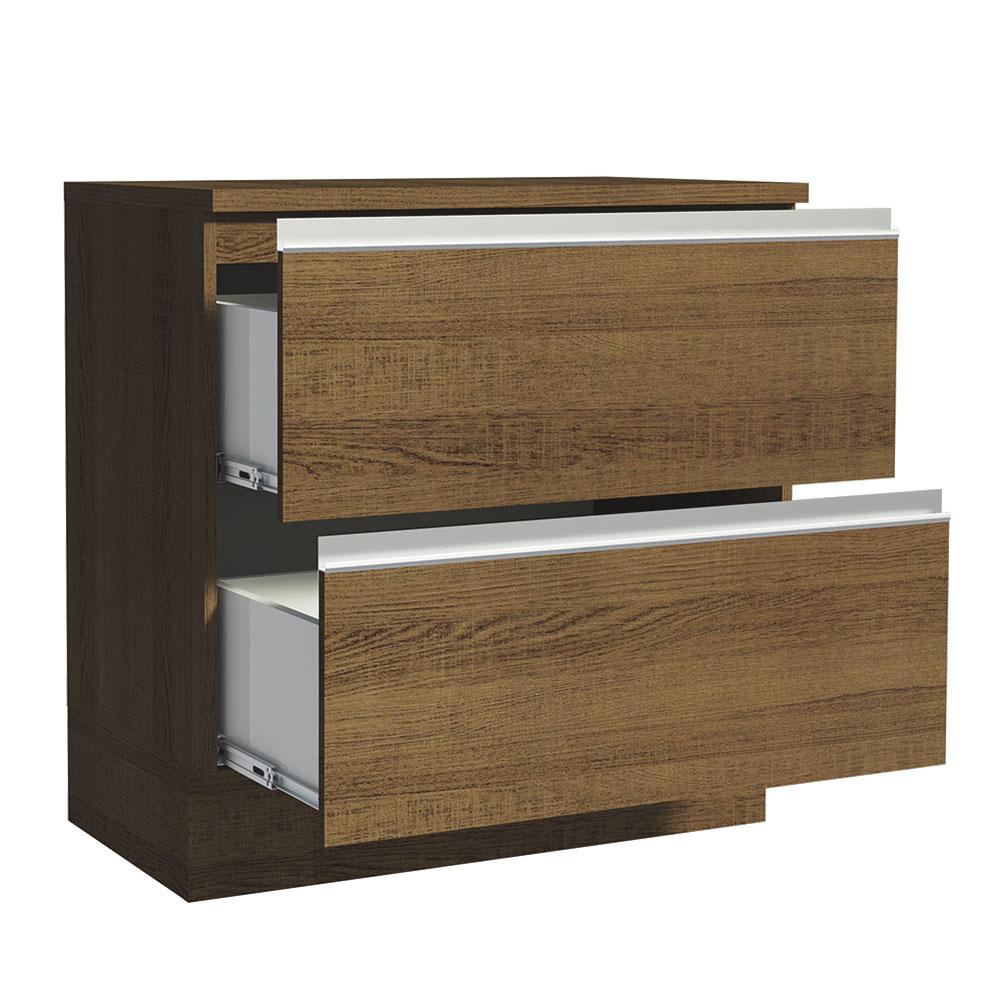 Detalhes do Balcão Armário de Cozinha 80 cm 2 Gavetas Rustic Glamy Madesa