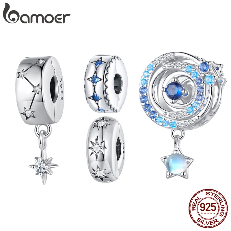 Bamoer 925 Silver Starburst Clip Redondo Pendurado Contas Diy Acessórios De Moda Para Mulheres E Estudantes em Oferta na Shopee