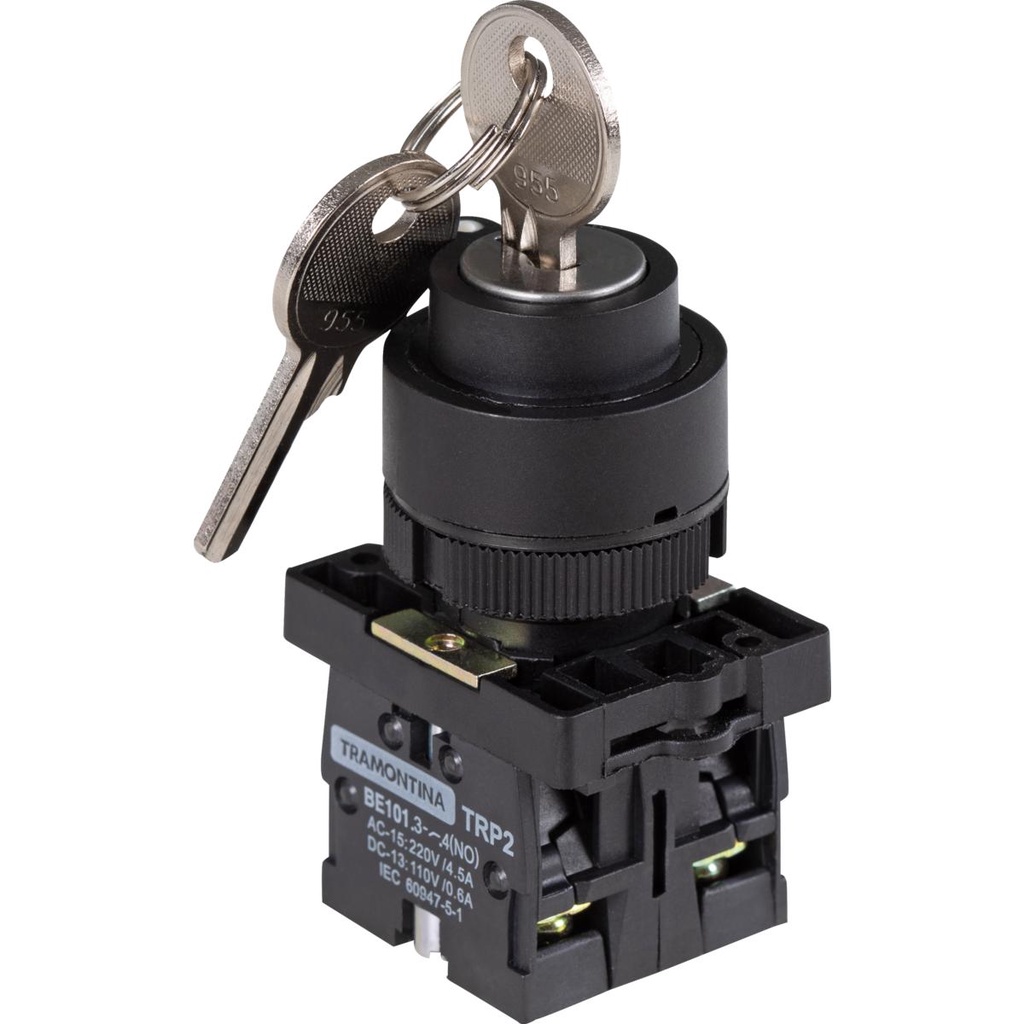 Botão Seletor com Chave Tramontina TRP2-EG33 2NA Tres Posiçoes Base de Plastico